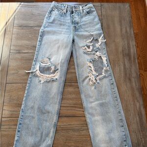 Free People We the Free Blue Distressed Women's Denim Jeans